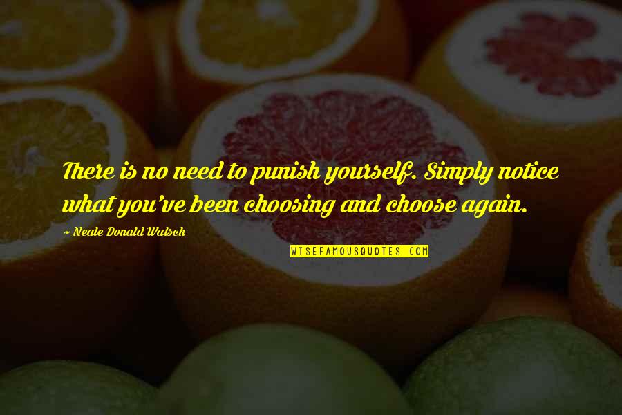 Choosing Yourself Quotes By Neale Donald Walsch: There is no need to punish yourself. Simply