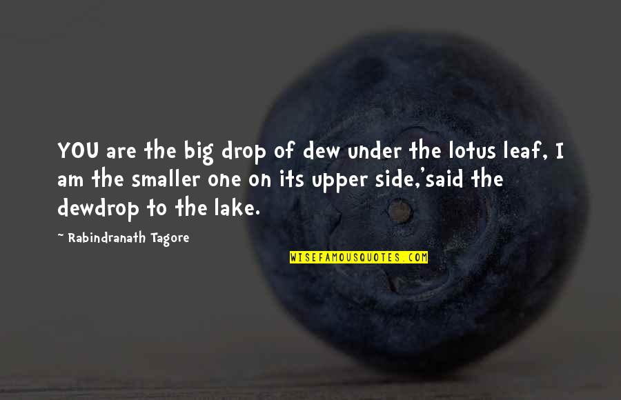 Choosy Friends Quotes By Rabindranath Tagore: YOU are the big drop of dew under