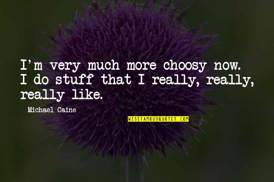 Choosy Quotes By Michael Caine: I'm very much more choosy now. I do