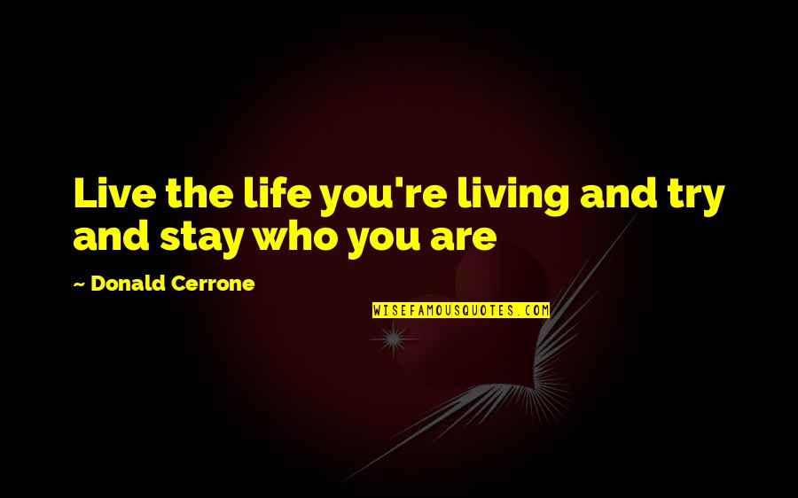 Chopper One Piece Quotes By Donald Cerrone: Live the life you're living and try and Chopper One Piece Quotes By Donald Cerrone: Live the life you're living and try and