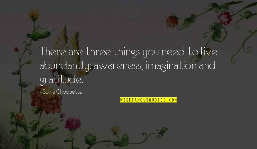 Choquette Quotes By Sonia Choquette: There are three things you need to live