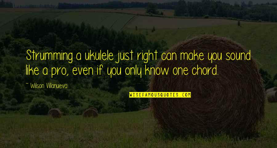 Chord Quotes By Wilson Villanueva: Strumming a ukulele just right can make you