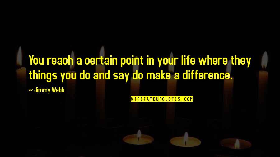 Choreographies Quotes By Jimmy Webb: You reach a certain point in your life Choreographies Quotes By Jimmy Webb: You reach a certain point in your life