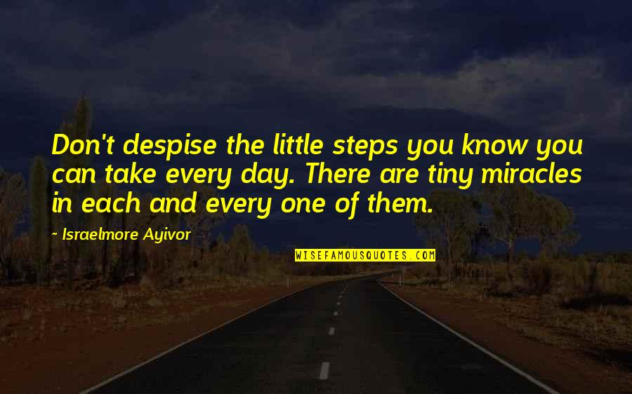 Chorrera Quotes By Israelmore Ayivor: Don't despise the little steps you know you
