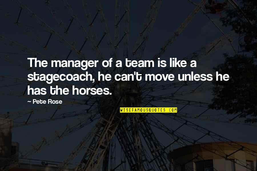 Chowderhead Quotes By Pete Rose: The manager of a team is like a