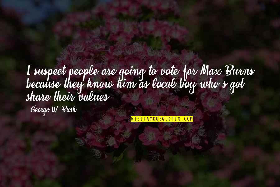 Choyin Hot Quotes By George W. Bush: I suspect people are going to vote for Choyin Hot Quotes By George W. Bush: I suspect people are going to vote for