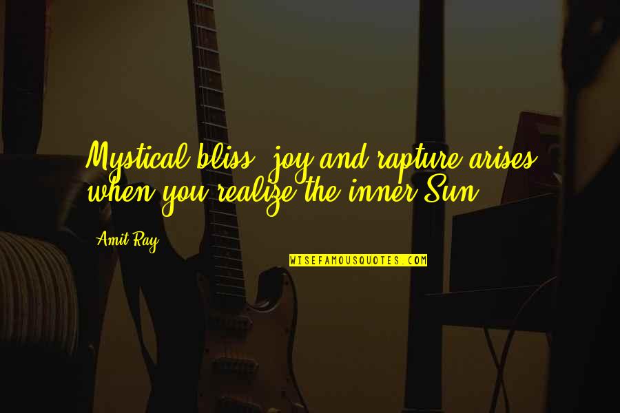 Chretien Funny Quotes By Amit Ray: Mystical bliss, joy and rapture arises when you