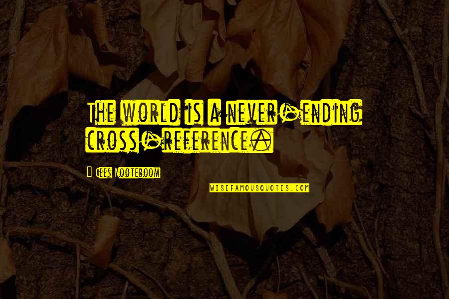 Chris Addison Quotes By Cees Nooteboom: The world is a never-ending cross-reference.