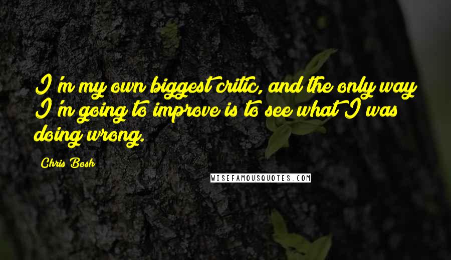 Chris Bosh quotes: I'm my own biggest critic, and the only way I'm going to improve is to see what I was doing wrong.