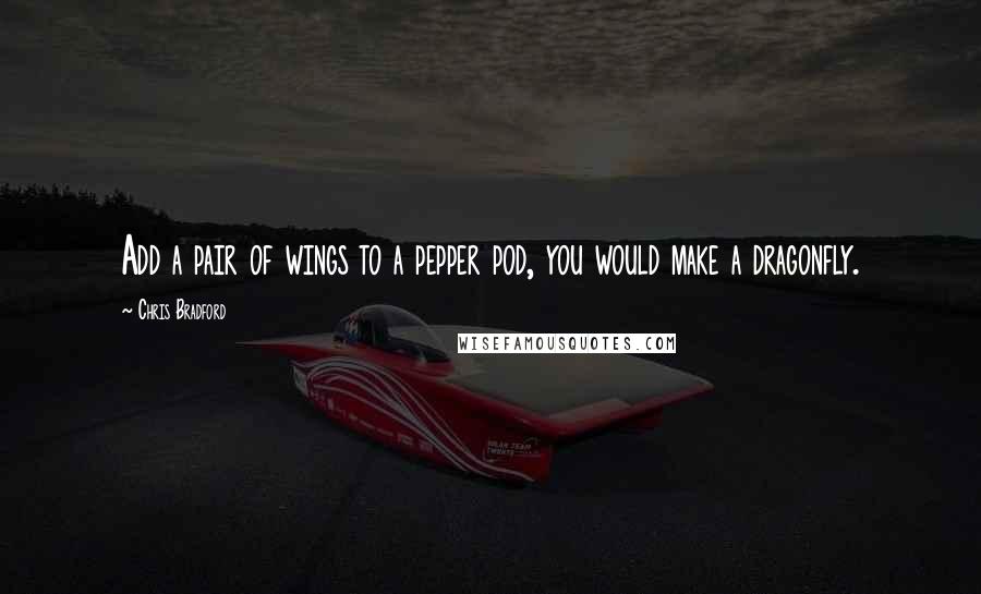 Chris Bradford quotes: Add a pair of wings to a pepper pod, you would make a dragonfly.