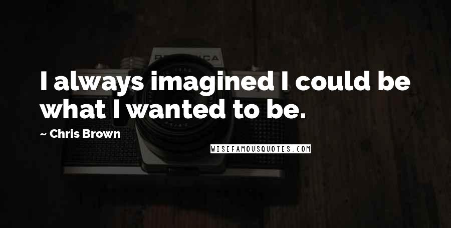 Chris Brown quotes: I always imagined I could be what I wanted to be.