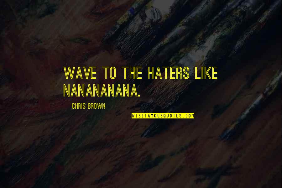 Chris Brown's Quotes By Chris Brown: Wave to the haters like nanananana.