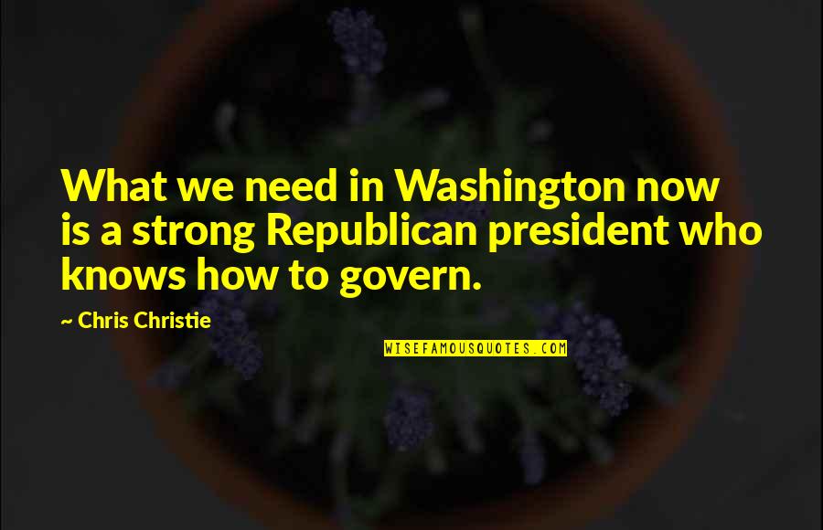 Chris Christie Quotes By Chris Christie: What we need in Washington now is a