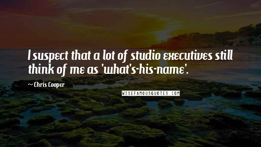 Chris Cooper quotes: I suspect that a lot of studio executives still think of me as 'what's-his-name'.