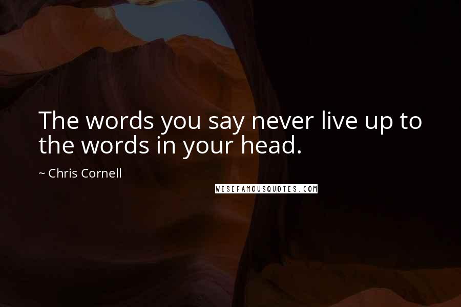 Chris Cornell quotes: The words you say never live up to the words in your head.