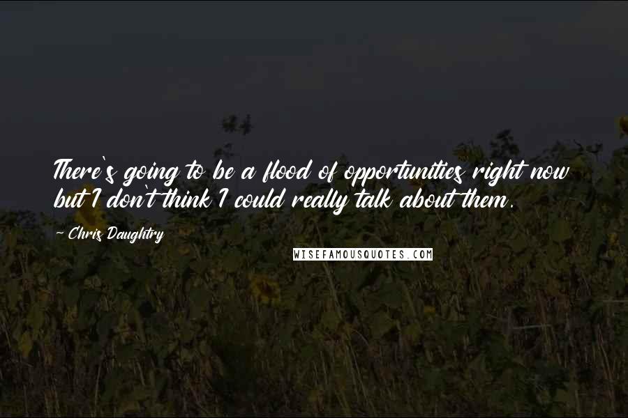 Chris Daughtry quotes: There's going to be a flood of opportunities right now but I don't think I could really talk about them.