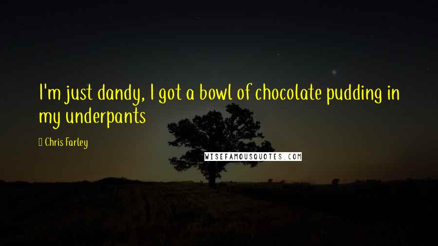 Chris Farley quotes: I'm just dandy, I got a bowl of chocolate pudding in my underpants