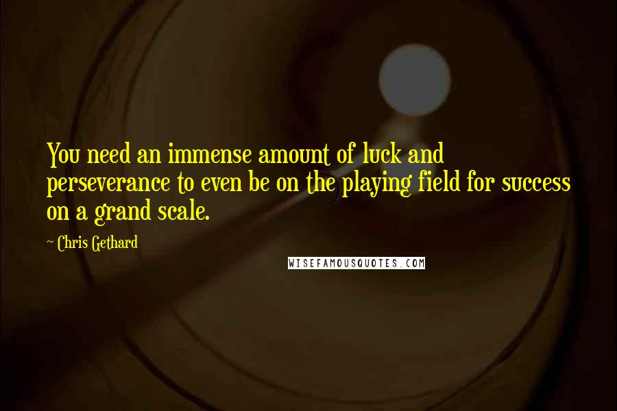 Chris Gethard quotes: You need an immense amount of luck and perseverance to even be on the playing field for success on a grand scale.