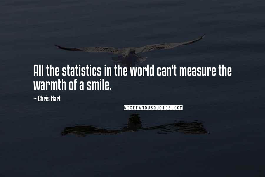 Chris Hart quotes: All the statistics in the world can't measure the warmth of a smile.