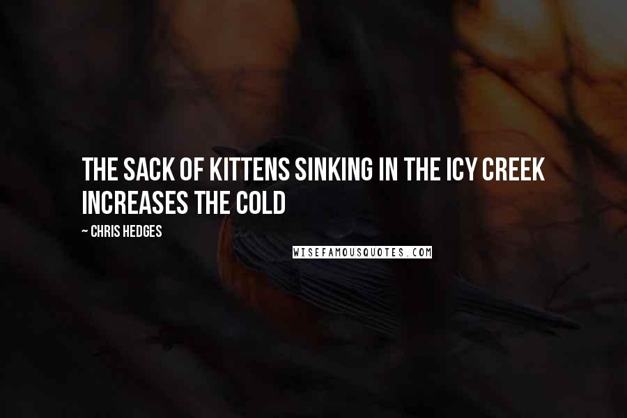 Chris Hedges quotes: The sack of kittens sinking in the icy creek increases the cold