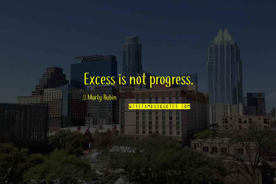 Chris Hough Quotes By Marty Rubin: Excess is not progress.