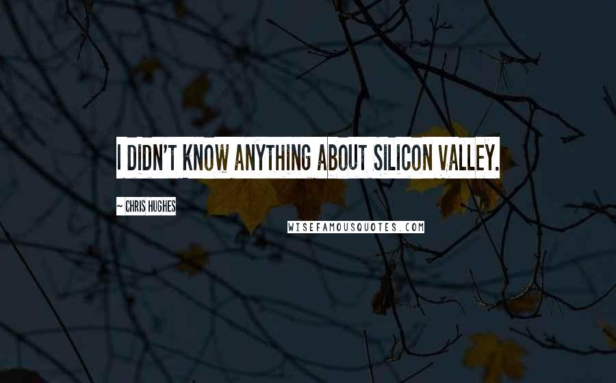 Chris Hughes quotes: I didn't know anything about Silicon Valley.