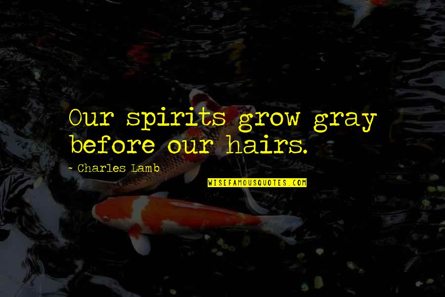 Chris Kraus Quotes By Charles Lamb: Our spirits grow gray before our hairs.