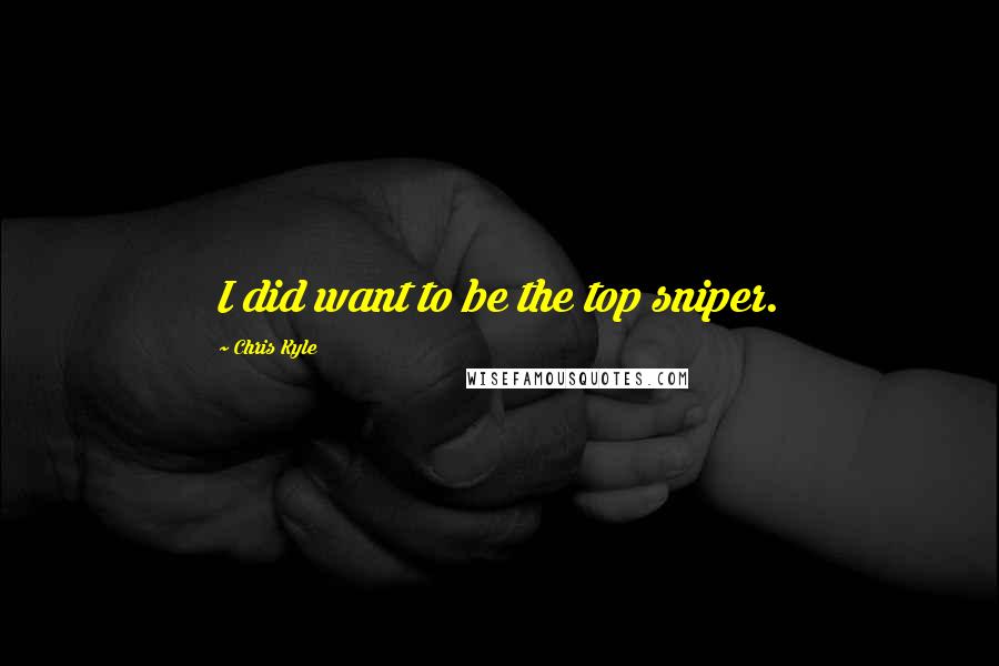 Chris Kyle quotes: I did want to be the top sniper.