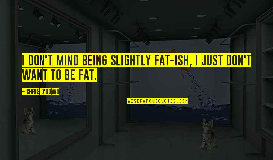 Chris O'brien Quotes By Chris O'Dowd: I don't mind being slightly fat-ish, I just