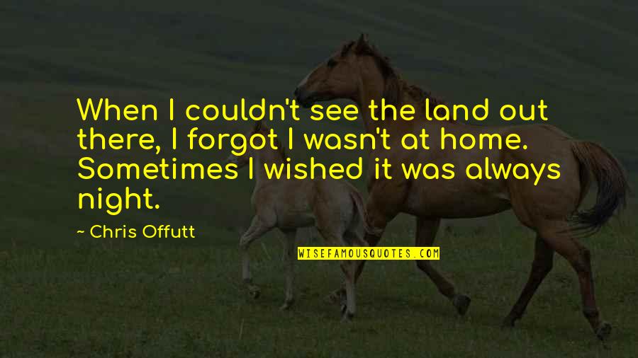 Chris Offutt Quotes By Chris Offutt: When I couldn't see the land out there,