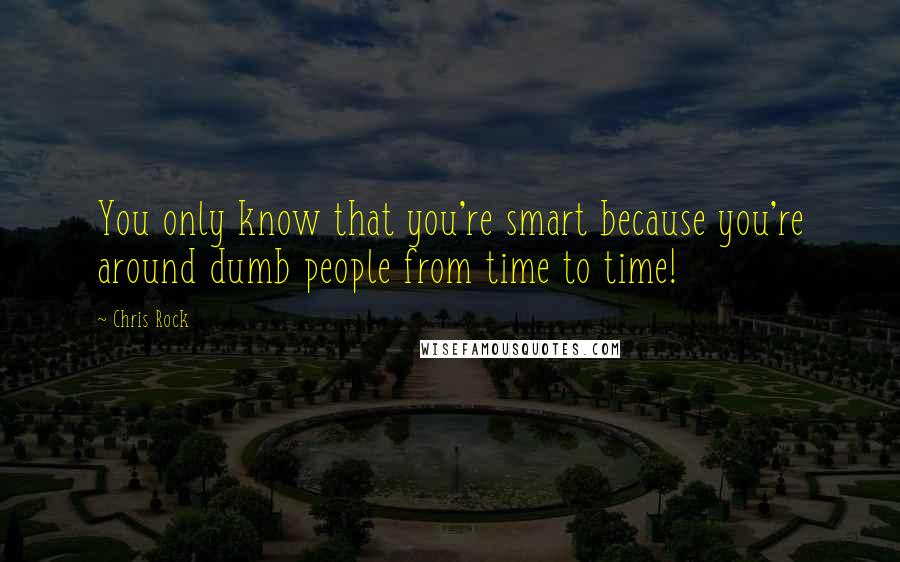 Chris Rock quotes: You only know that you're smart because you're around dumb people from time to time!