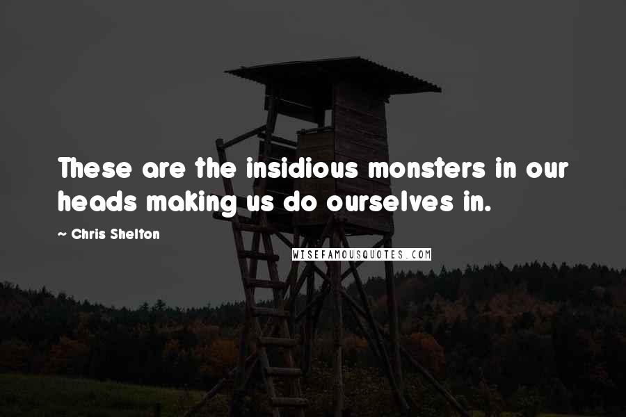 Chris Shelton quotes: These are the insidious monsters in our heads making us do ourselves in.