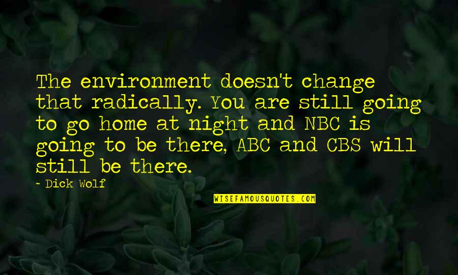 Chris Widener Quotes By Dick Wolf: The environment doesn't change that radically. You are