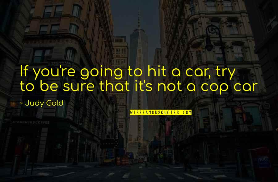 Chrisms Quotes By Judy Gold: If you're going to hit a car, try