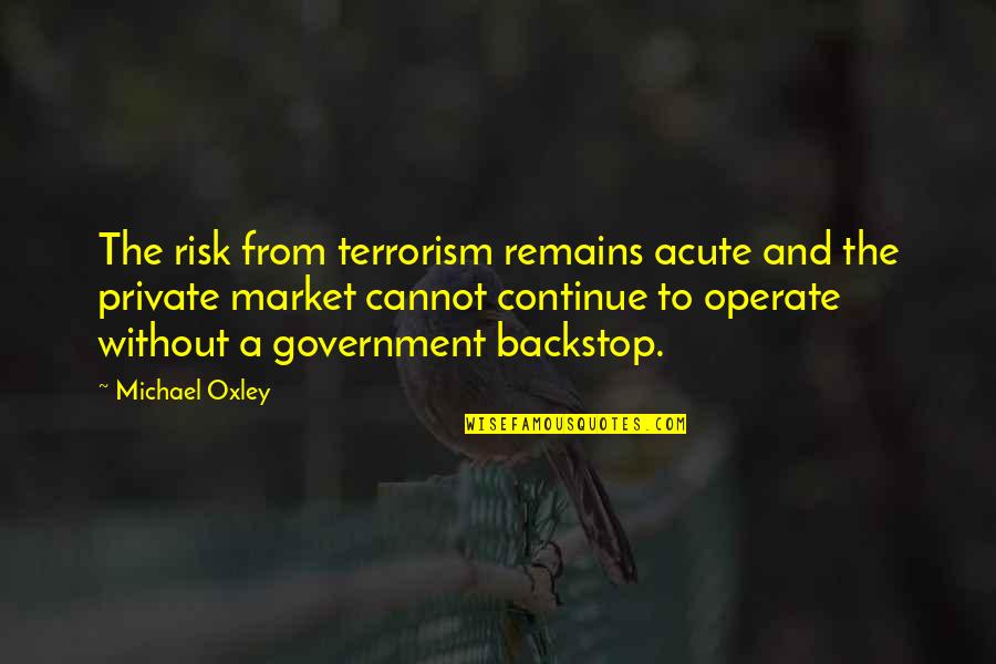 Chrisms Quotes By Michael Oxley: The risk from terrorism remains acute and the