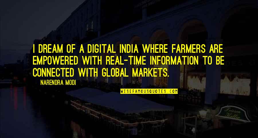 Christening Gift Quotes By Narendra Modi: I dream of a Digital India where farmers