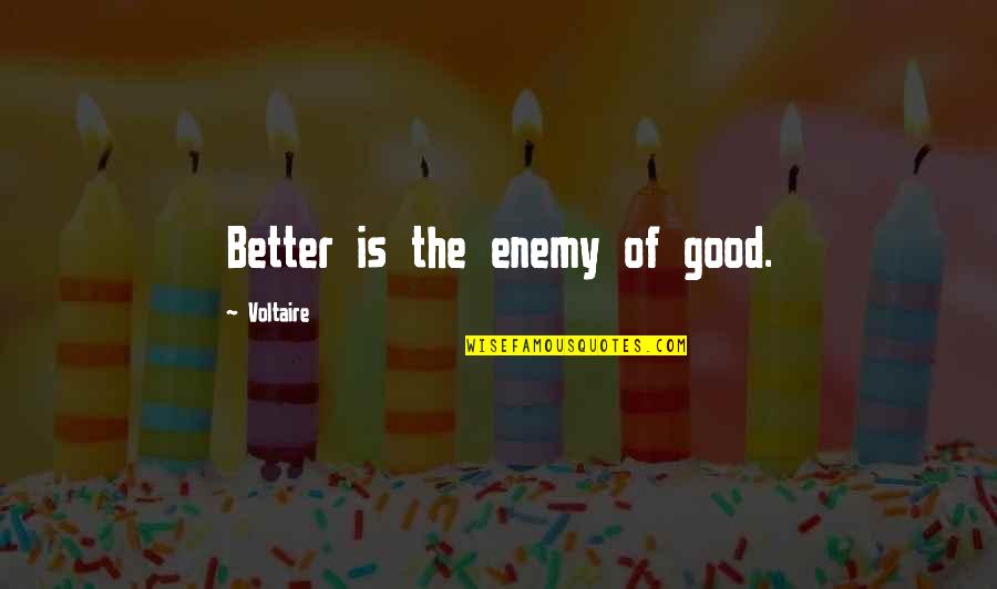 Christiaanse Taxateur Quotes By Voltaire: Better is the enemy of good.