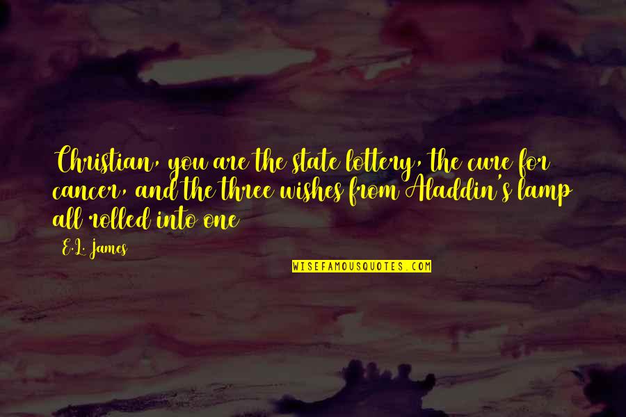 Christian Best Wishes Quotes By E.L. James: Christian, you are the state lottery, the cure Christian Best Wishes Quotes By E.L. James: Christian, you are the state lottery, the cure