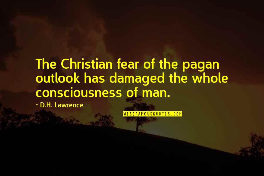 Christian Consciousness Quotes By D.H. Lawrence: The Christian fear of the pagan outlook has