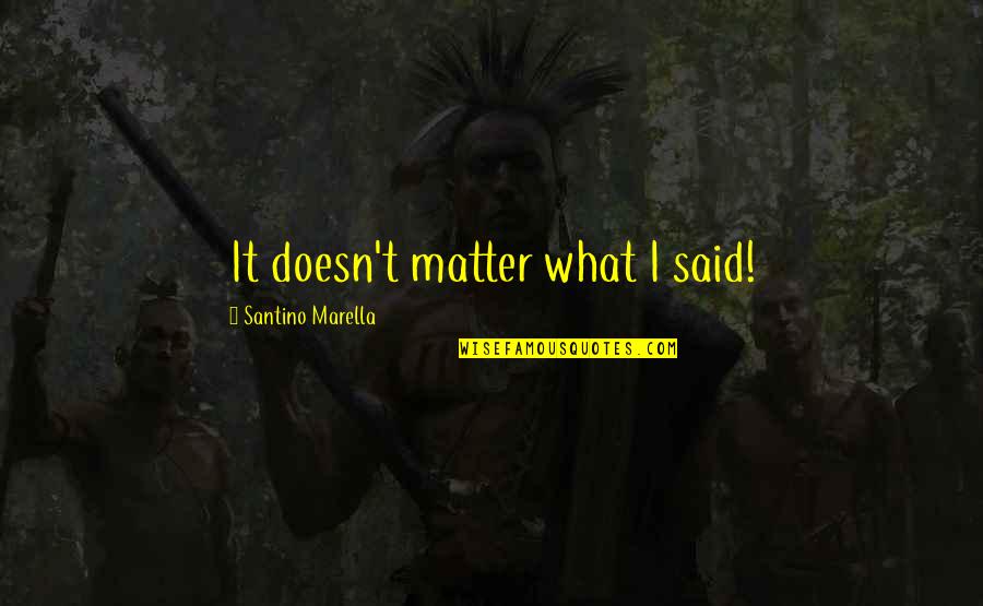 Christian Ethic Quotes By Santino Marella: It doesn't matter what I said! Christian Ethic Quotes By Santino Marella: It doesn't matter what I said!