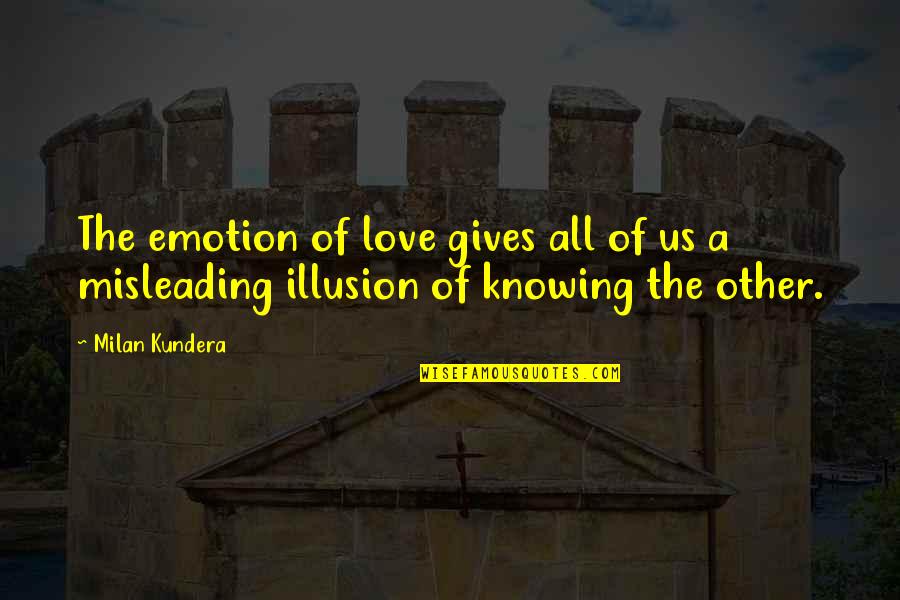 Christian Fathers Quotes By Milan Kundera: The emotion of love gives all of us