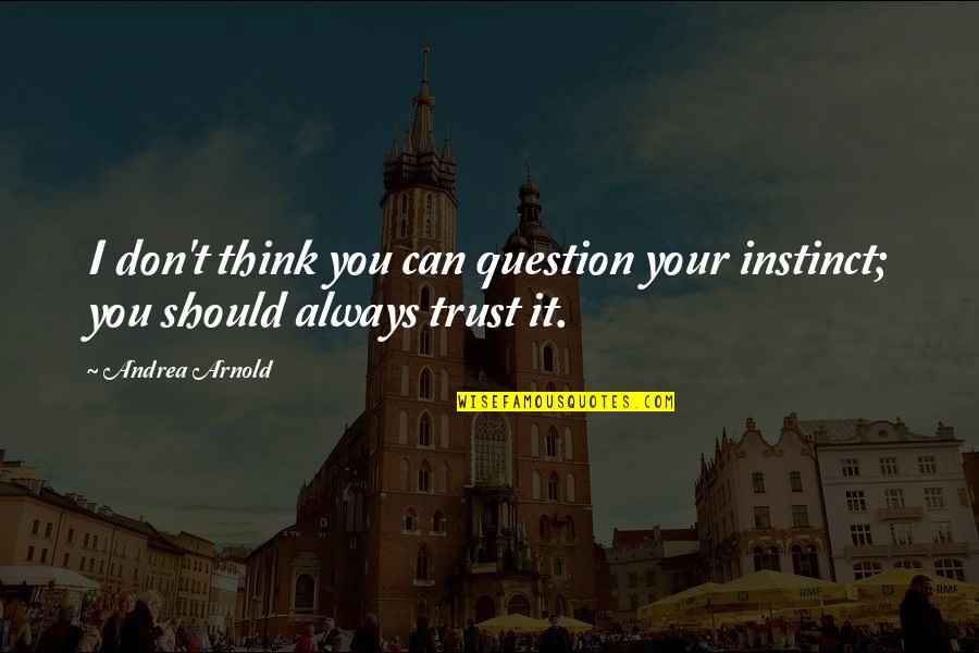 Christian Horror And Thriller Quotes By Andrea Arnold: I don't think you can question your instinct;