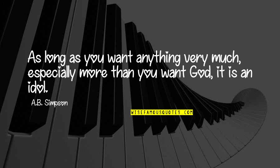 Christian Idols Quotes By A.B. Simpson: As long as you want anything very much,