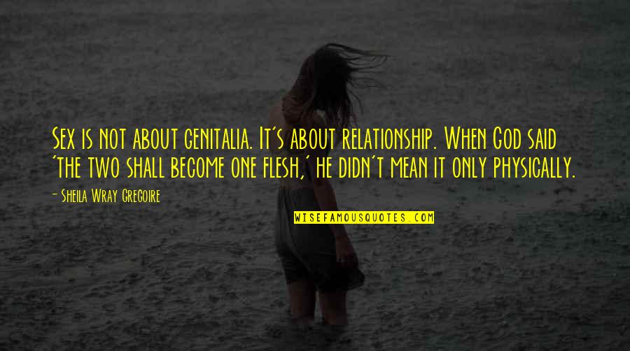 Christian Living Inspirational Quotes By Sheila Wray Gregoire: Sex is not about genitalia. It's about relationship.