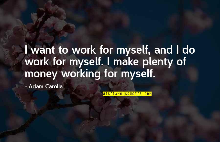 Christian Missions Quotes By Adam Carolla: I want to work for myself, and I