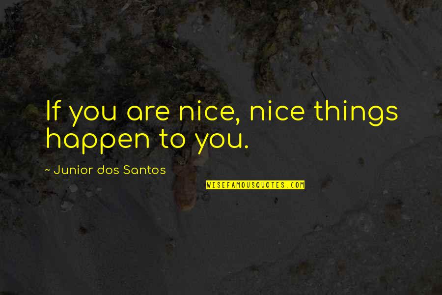 Christian Mystics Quotes By Junior Dos Santos: If you are nice, nice things happen to