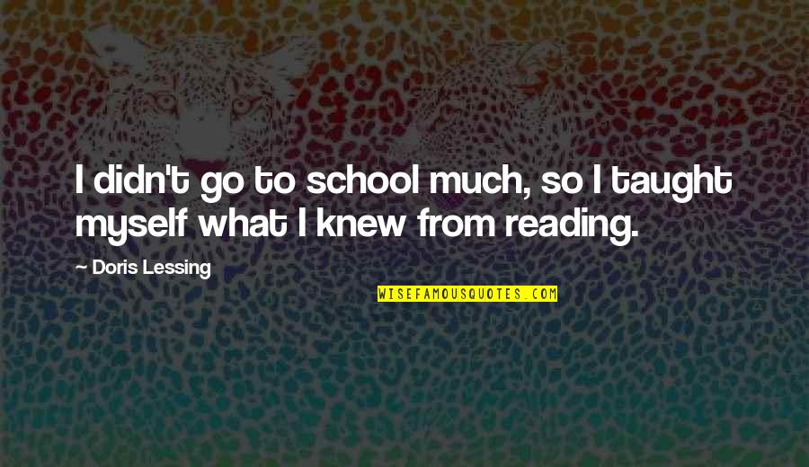 Christian Novelist Quotes By Doris Lessing: I didn't go to school much, so I