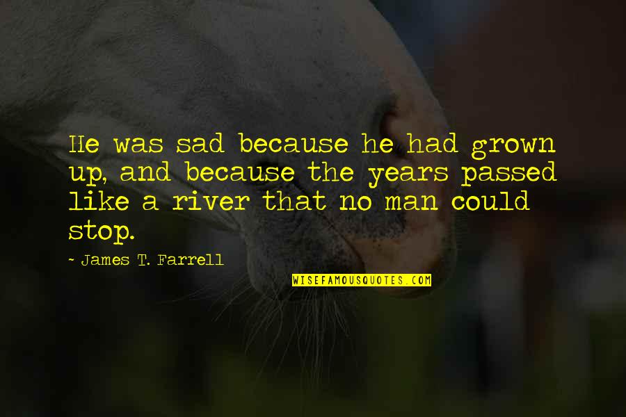 Christian Outreach Quotes By James T. Farrell: He was sad because he had grown up,