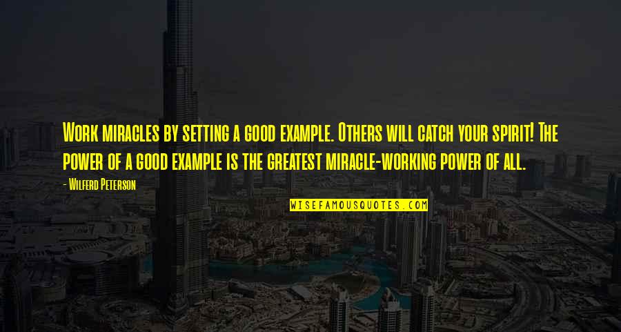 Christian Power Quotes By Wilferd Peterson: Work miracles by setting a good example. Others
