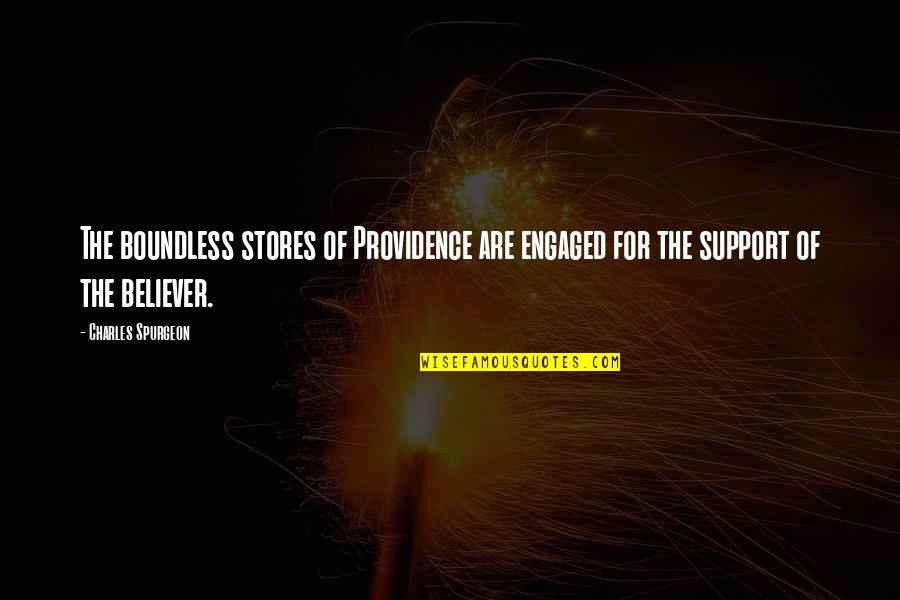 Christian Providence Quotes By Charles Spurgeon: The boundless stores of Providence are engaged for